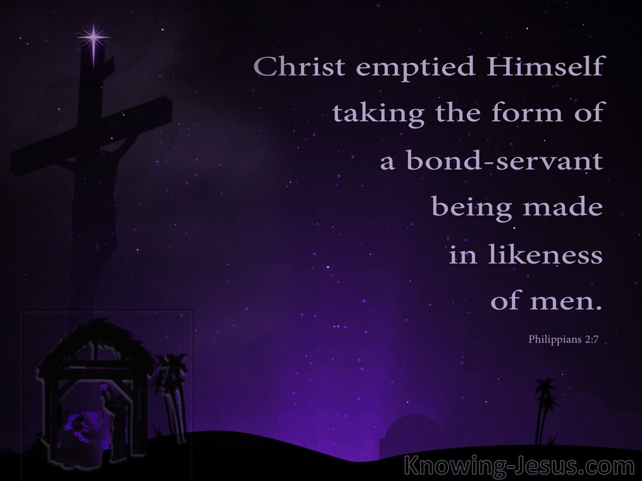 Philippians 2:7 He Emptied Himself Taking The Form Of A Servant (purple)